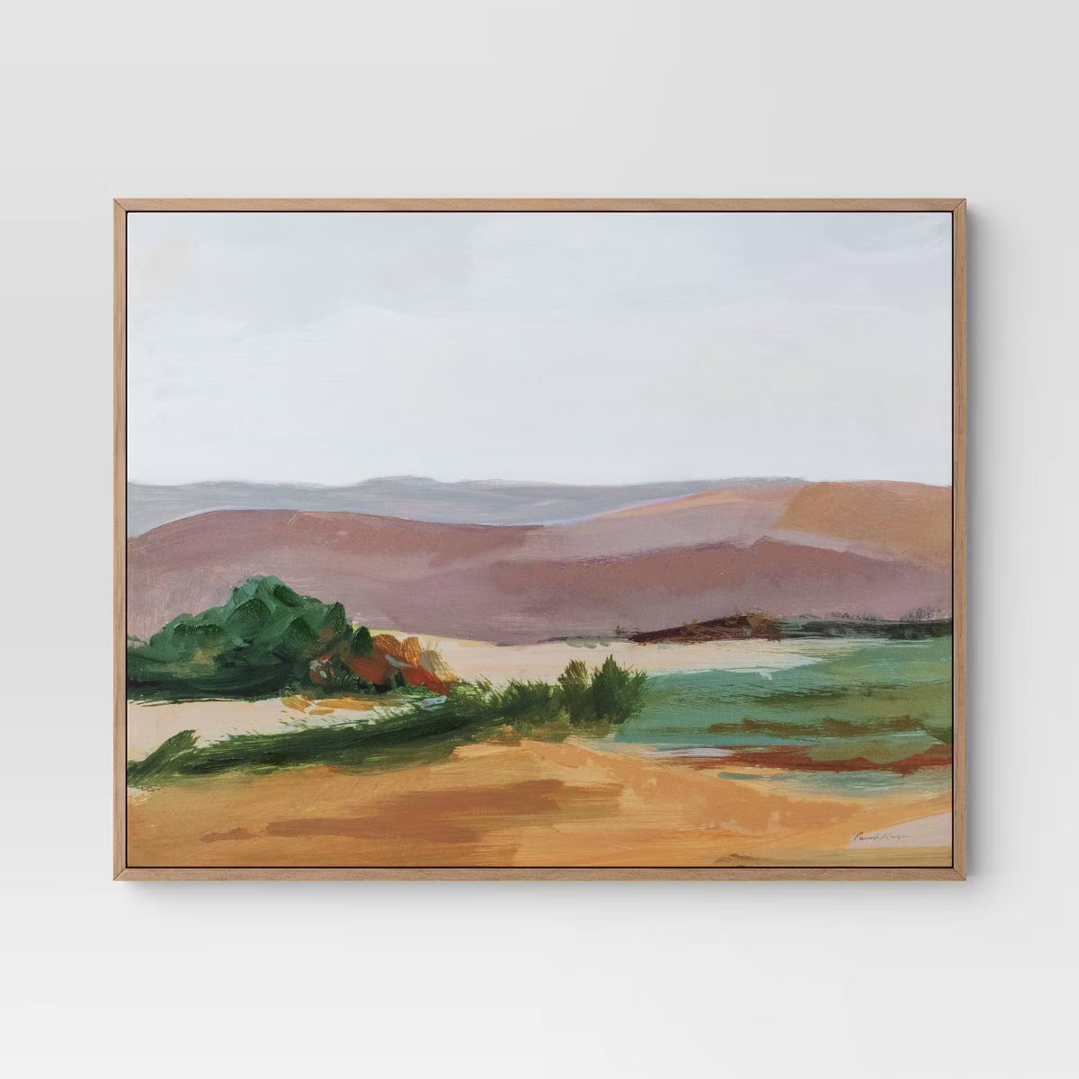 30" x 24" Landscape Framed Canvas Natural - Threshold™ - SHOWROOM ITEM 