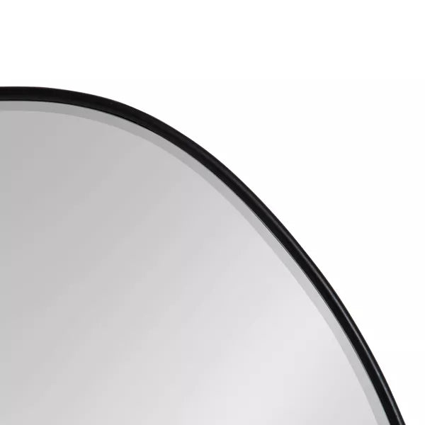 Ponder Decorative Wall Mirror Black - Asymmetric, Beveled Edge, Wall-Mount