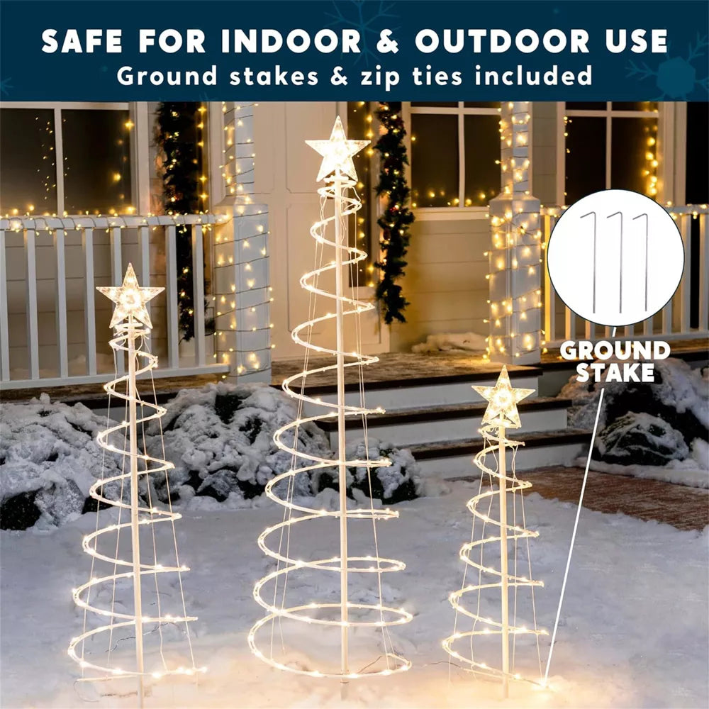 2 Packs Christmas Spiral Tree Yard Light Outdoor Decoration, final cut