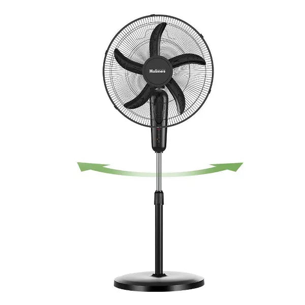Digital Oscillating 3 Speed Stand Fan with Remote Control Black
