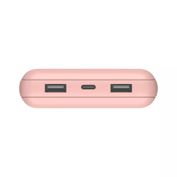 20000mAh Power Bank 15W USB-C + 2 12W USB-A - Rose Gold