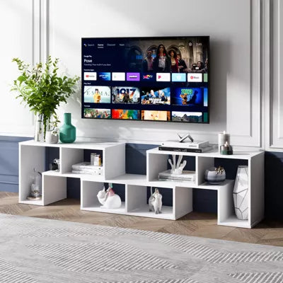3 Pcs TV Stand for TV's Console Entertainment Center Bookcase Shelves Wood