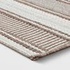 Woven Striped Outdoor Rug Khaki/Ivory