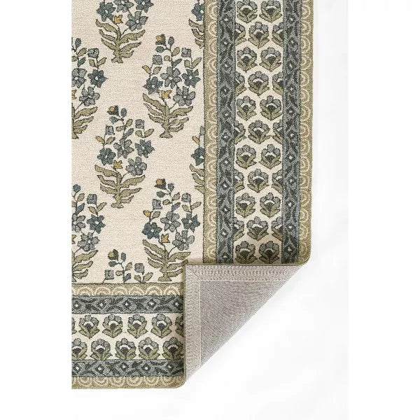Cotswold Bourton Floral Handtufted Rug Green - 2'6" x 8'