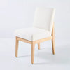 Upholstered Natural Wood Slipper Dining Chair