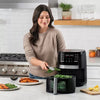 Digital Window Air Fryer with 12 Presets & Guided Cooking Black: Stainless Steel