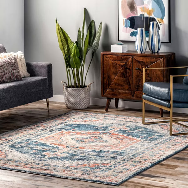 Harley Faded Medallion Indoor Area Rug 5' 3" x 7' 3"