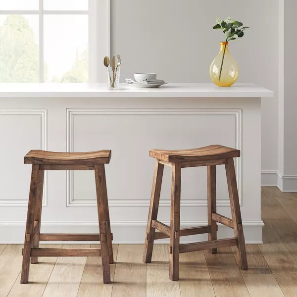 Halifax Farmhouse Wood Counter Height Barstool - Set of 2