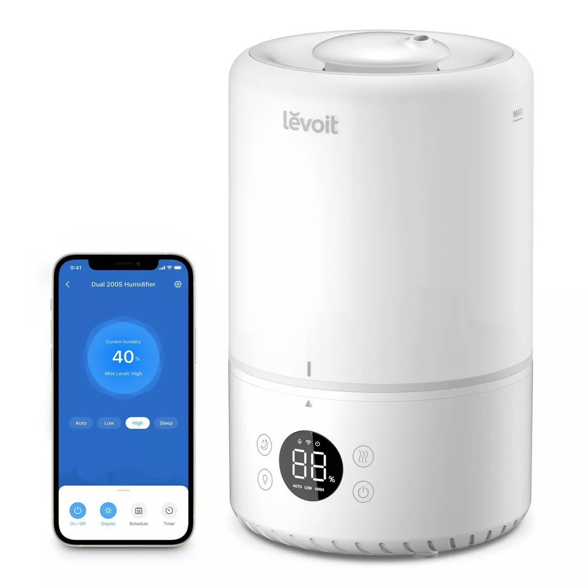 Dual Smart Top Fill Humidifier: Cool Mist, Ultrasonic, No Filter, Bedroom & Baby