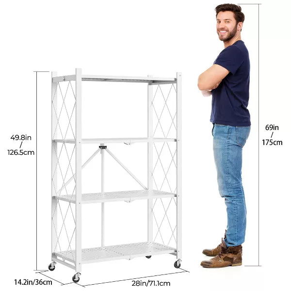 Storage Shelves Foldable metal shelves Garage Shelving Units 4-Tier