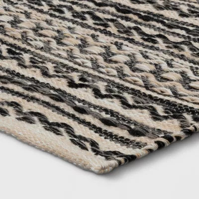 Washable Norwalk Stripe Rug Black/White - 4'x6'
