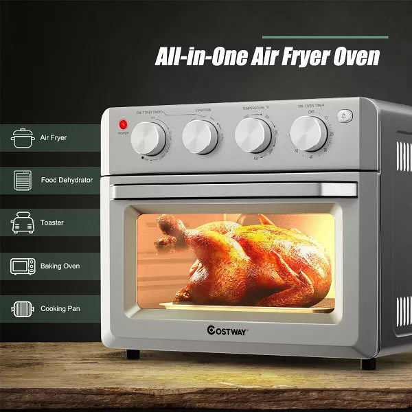 7-in-1 Air Fryer Toaster Oven Dehydrate Convection Ovens w/ 5 Accessories