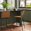 Wasson Woven Metal Leg Counter Height Barstool Tan -Black Frame, Jute-Like Seat