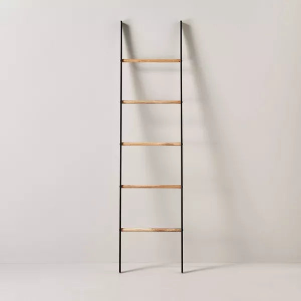 Wood & Steel Blanket Ladder Black/Natural, final cut