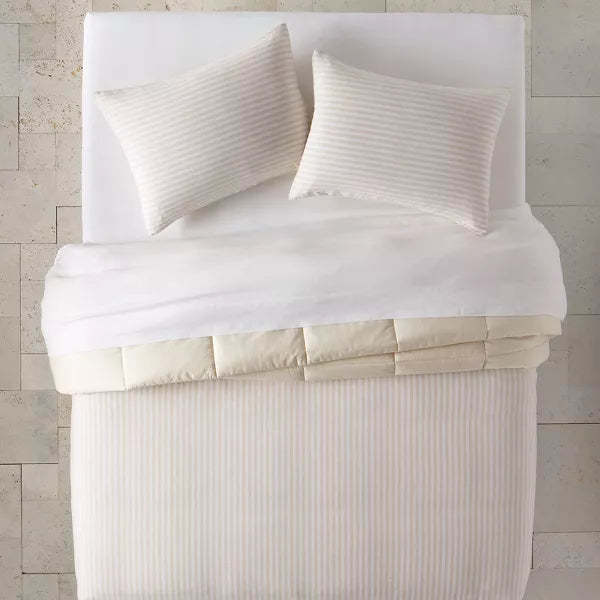 Heavyweight Linen Blend Stripe Comforter ONLY - King/California King