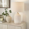White Textured Terracotta Table Lamp