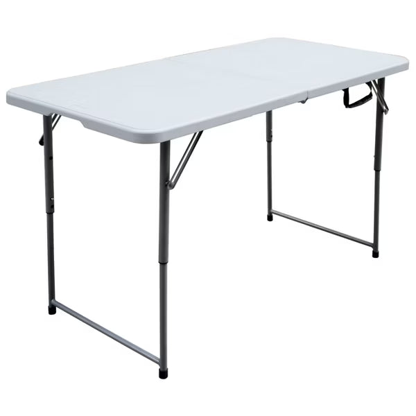 Adjustable Height Folding Table Off-Whit