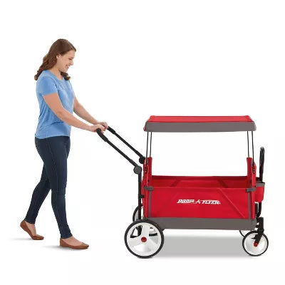 Convertible Kid & Cargo Stroller Wagon with Canopy: Steel & Plastic Frame