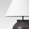 Large Ceramic Table Lamp Black - Embossed Detail