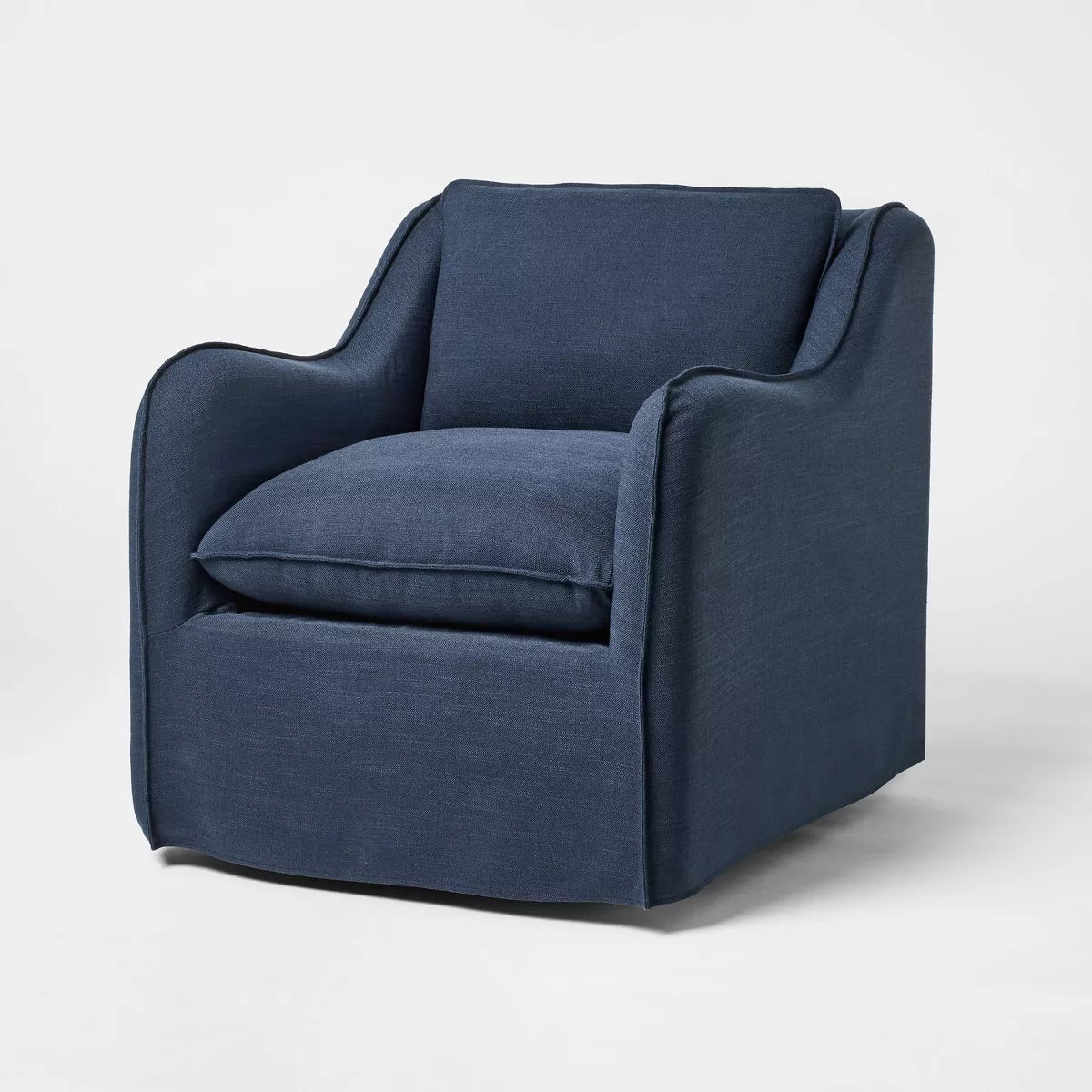 Slipcover style swivel accent chair Blue - Threshold™ designed with Studio McGee - SHOWROOM ITEM 
