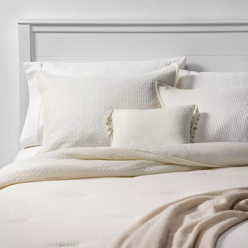 5pc Solid Textured Comforter Set - Full/Queen