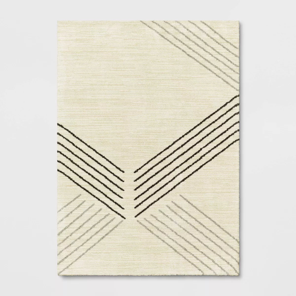 Line Geo Area Rug Cream 5'x7'