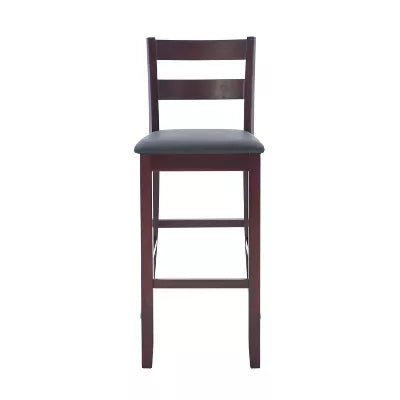 Triena Soho Padded Seat Faux Leather Barstool Hardwood/Brown - Upholstered