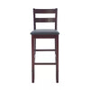 Triena Soho Padded Seat Faux Leather Barstool Hardwood/Brown - Upholstered