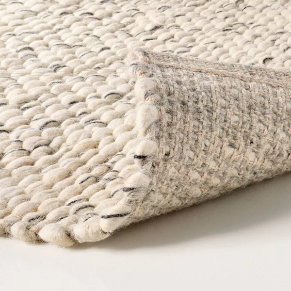 Chunky Rectangular Handmade Woven Area Rug Cream - 2'x3' Accent