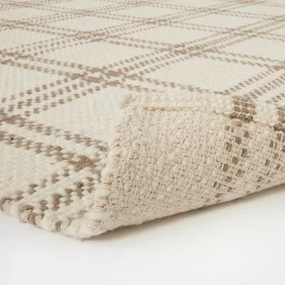 Cottonwood Handwoven Plaid Wool/Cotton Area Rug - 7'x10'