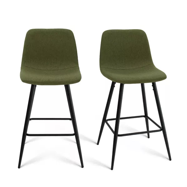 Bingo Upholstered Counter Height Stool with Black Leg Set of 2