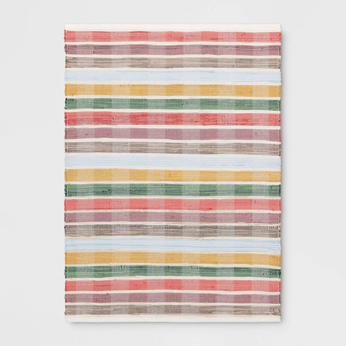 4'x5'6" Check Striped Chindi Handwoven Area Rug