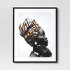 2pc Cultural Framed Wall Posters: Modern Art Lithograph, Black Frame