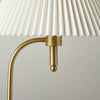 Pleated Shade Metal Floor Lamp Cream/Brass - Curved Brass Body, Empire Shade