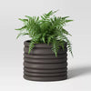 Banded Stoneware Indoor Outdoor Planter Pot