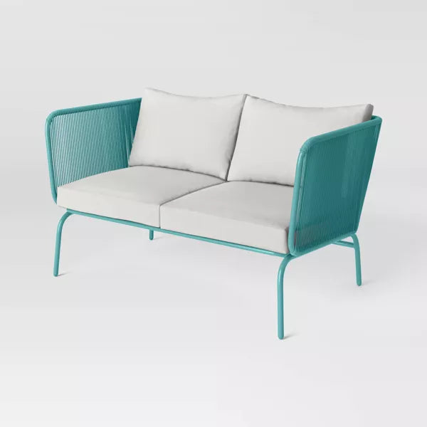 Fisher Outdoor Patio Loveseat Blue-Green