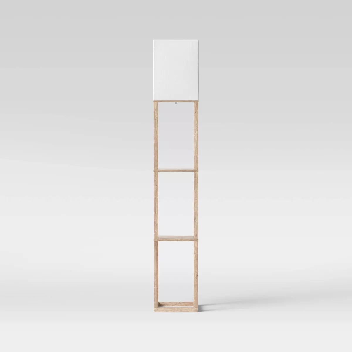 62.5" Alabaster Shelf Floor Lamp Light Brown - Threshold - SHOWROOM ITEM 