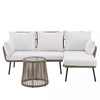 Outdoor Patio Wicker Table Only, Beige