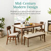 4-Piece Mid-Century Modern Upholstered Wooden Dining Chairs ONLY