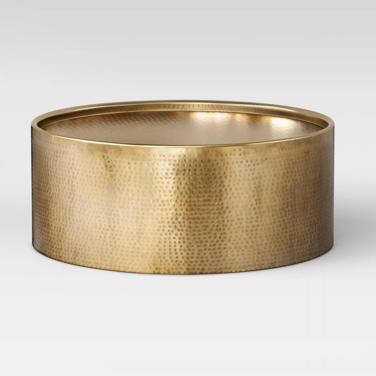 Manila Round Hammered Drum Coffee Table SHOWROOM ITEM