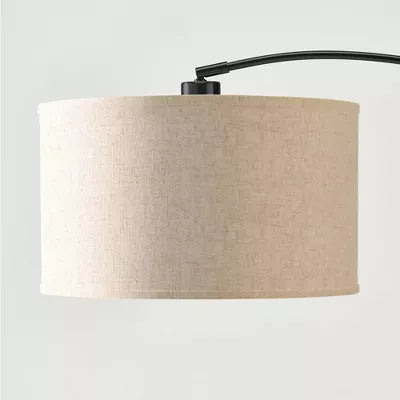 Logan Mid-Century Marble Base Arc Floor Lamp Matte Black