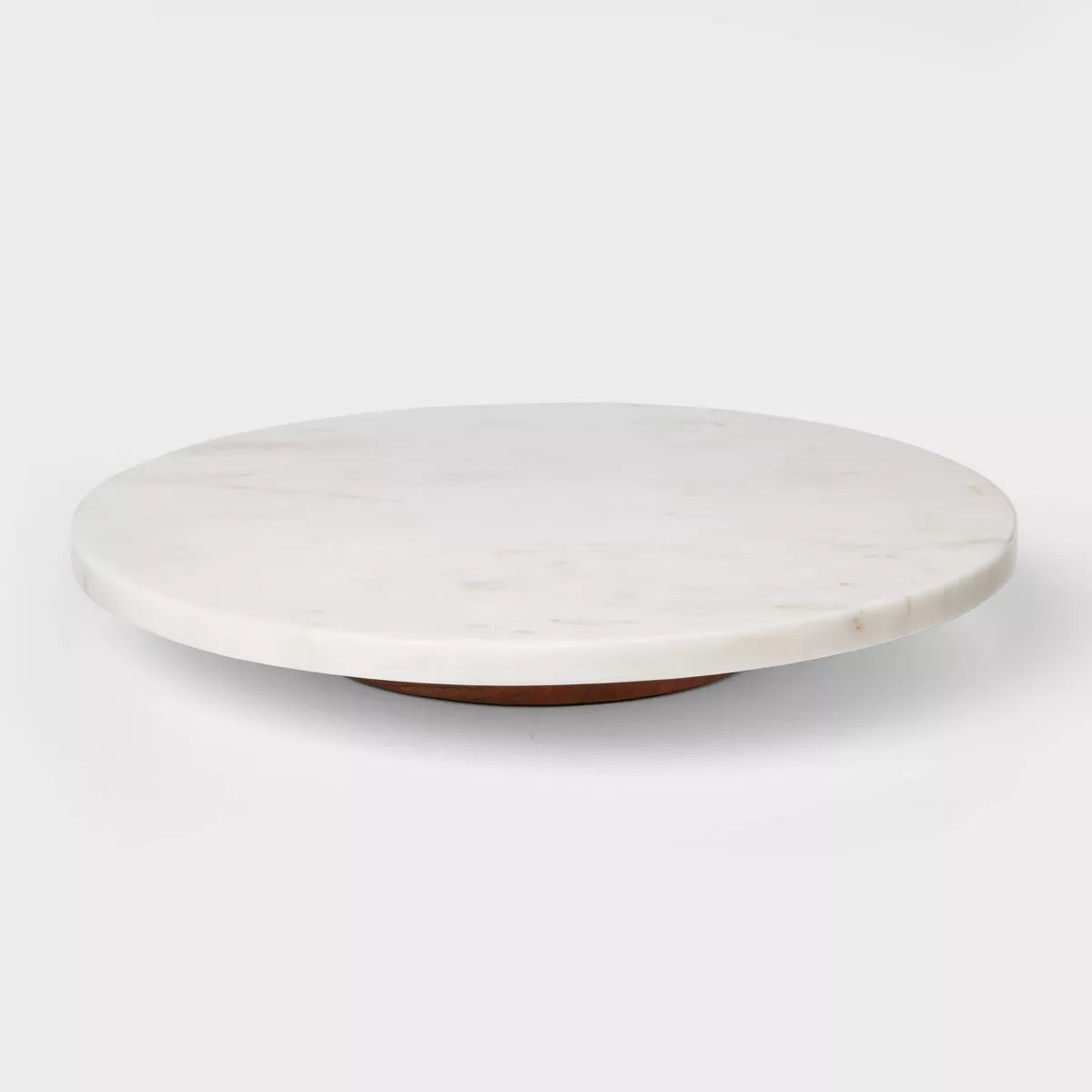 14" Marble and Wood Lazy Susan White - Threshold™ SHOWROOM ITEM