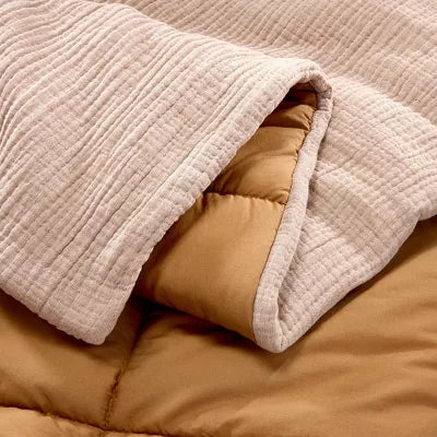 Textured Chambray Comforter & Sham Set -Full/Queen