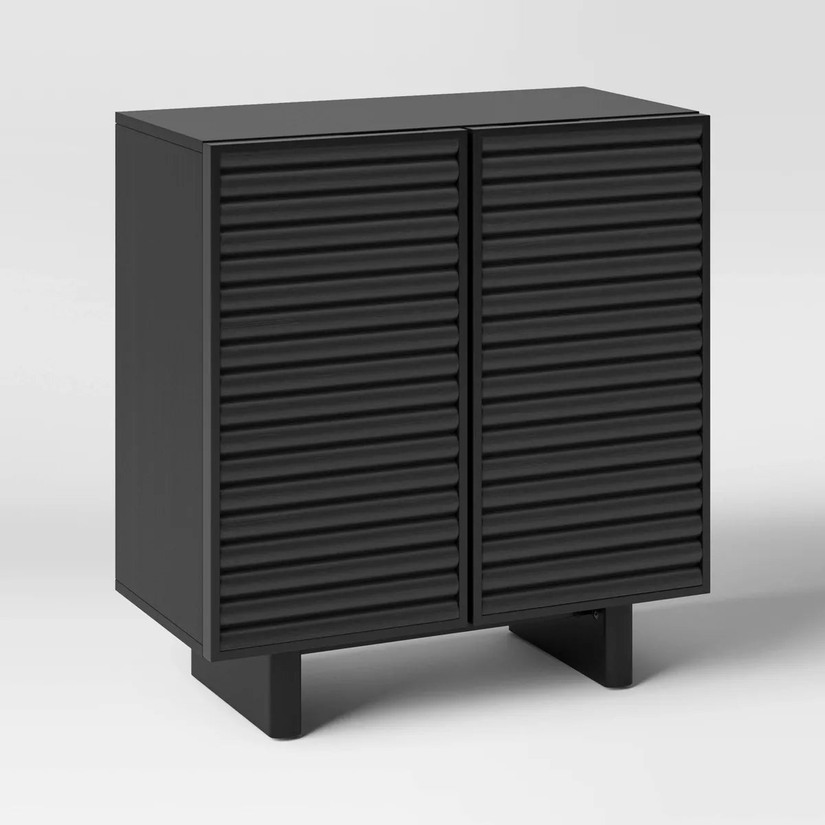 2 Door Fluted Accent Cabinet Black, final cut