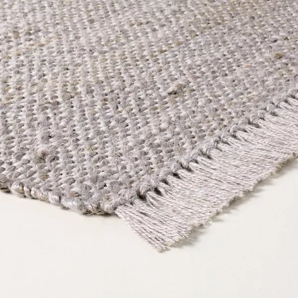 Bleached Jute Fringe Rug 2'x3' Accent