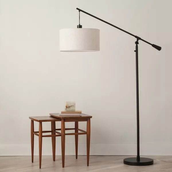 Cantilever Drop Pendant Swing Arm Floor Lamp Brown