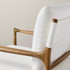 Boucle Upholstered Accent Arm Chair with Striped Back Pillow SHOWROOM ONLY ITEM