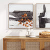 Framed Canvas Black - Modern Style, Digital Abstract Art, Vertical Polystyrene Frame