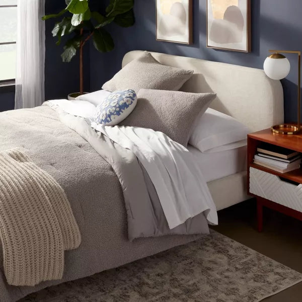 3pc Full/Queen Traditional Cozy Chenille Comforter and Sham Set Gray