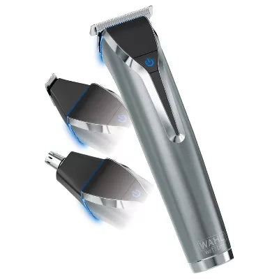 Lithium Ion All In One Stainless Steel Cordless Electric Beard Trimmer, Detailer, and Nose Trimmer for Men